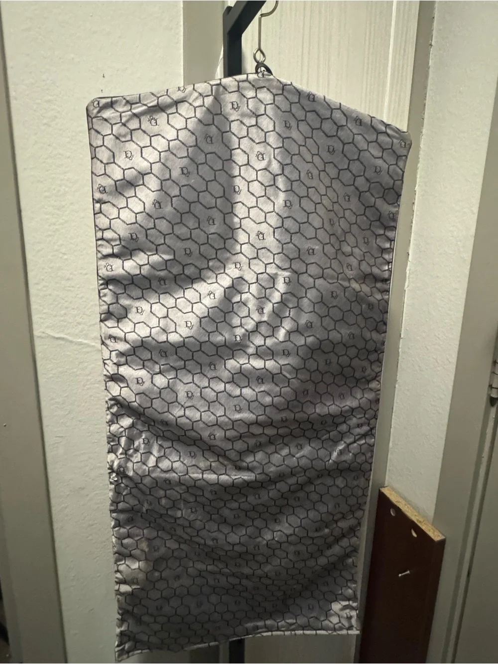 Dior Gray Hexagon Monogram Makeup/Jewelry organizer with Bow Tie Accent